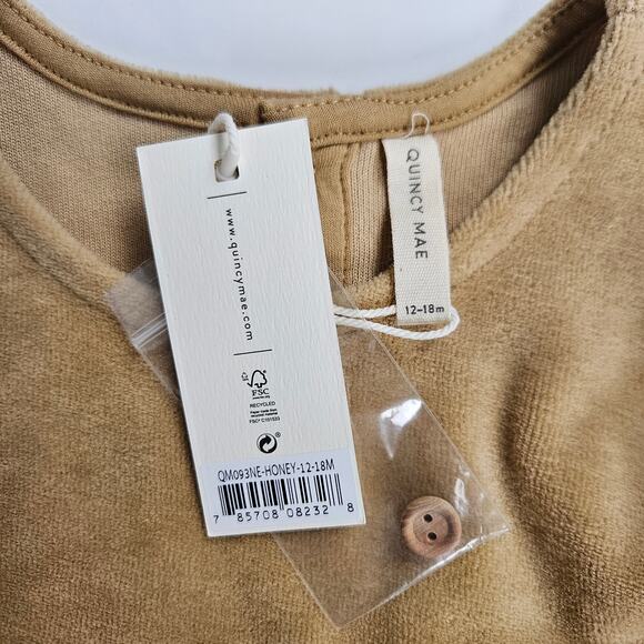 NWT Quincy Mae Velour Honey Longsleeve Dress Size 12-18M - Picture 5 of 7